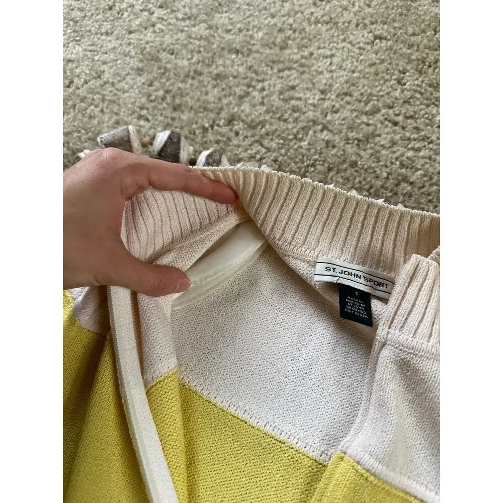 St John Sport Wool Blend Multicolor Colorblock Stripe Jacket